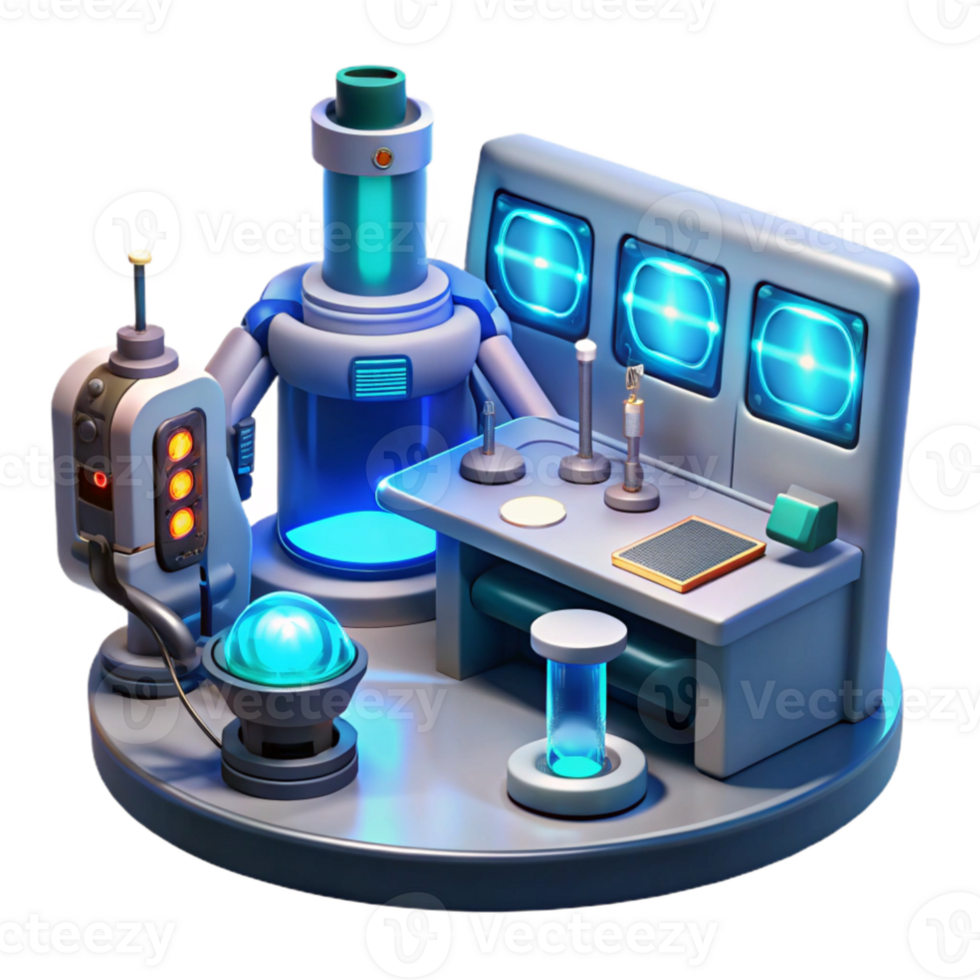 magnificent contemporary 3D Render Futuristic Lab Equipment detailed png