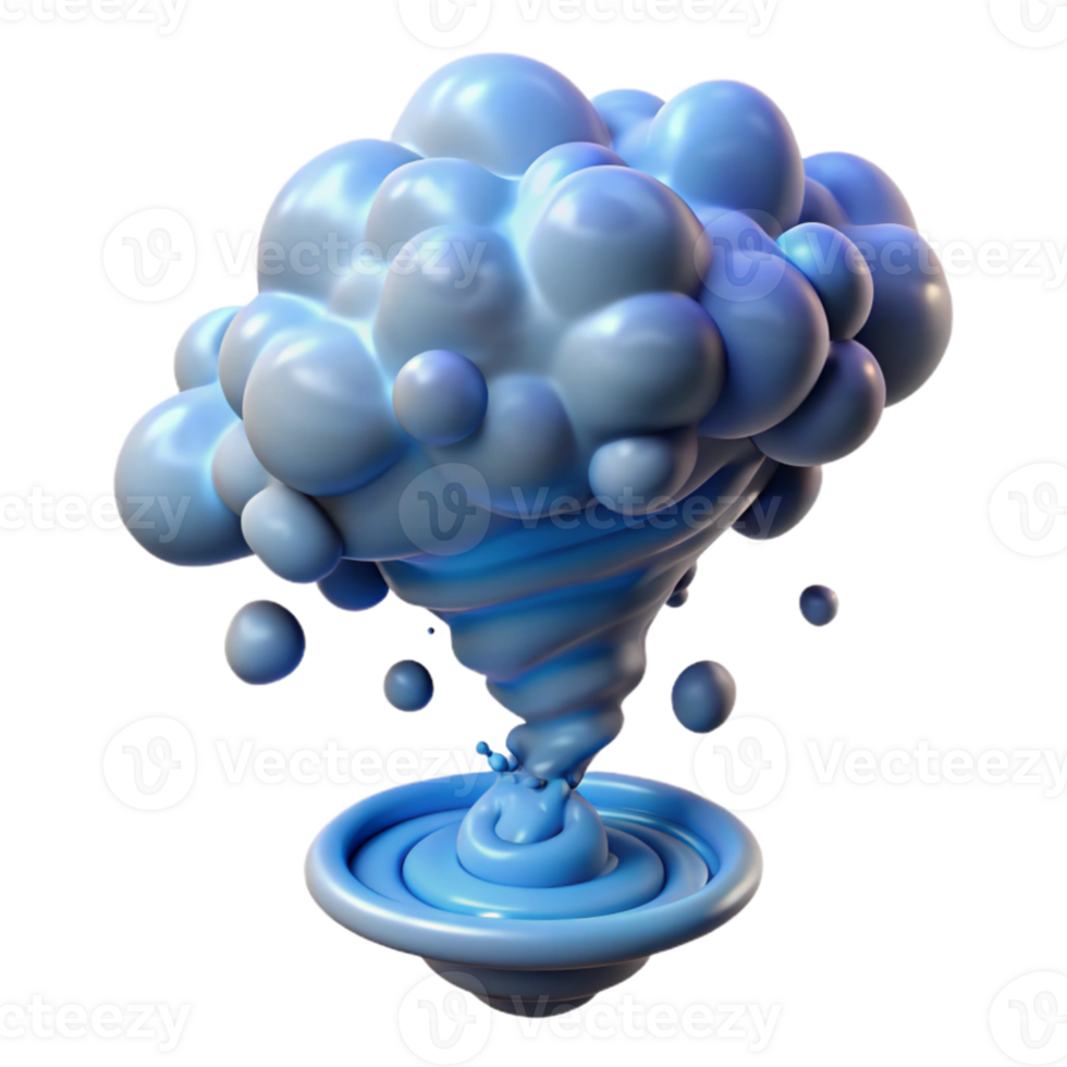 vibrant abstract Abstract 3D Render Blue Vortex Cloud authentic png
