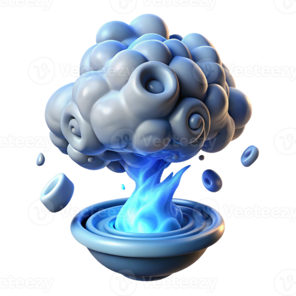extraordinary abstract 3D Render Blue Flame Cloud Abstract Background high resolution png