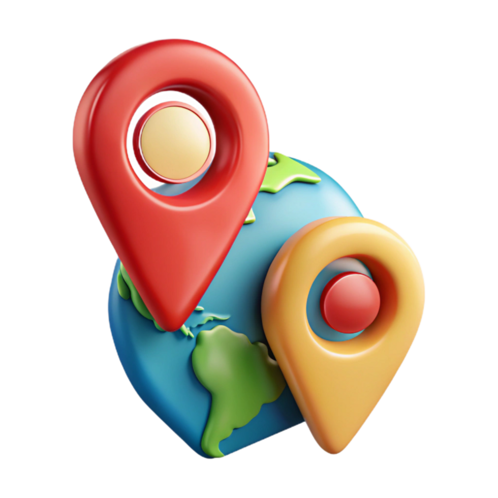 extraordinary minimalist Global Navigation Location Pins on World Map premium png