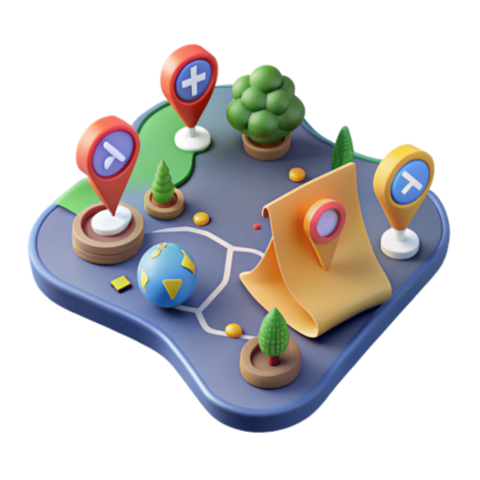 extraordinary modern Interactive 3D Map Location Pins, Navigation, Exploration genuine png