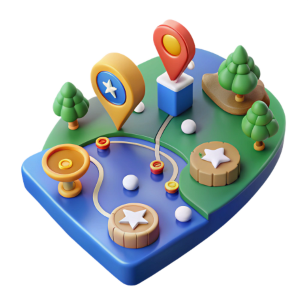 magnificent abstract 3D Location Map Navigation, Pathfinding, and Exploration original png