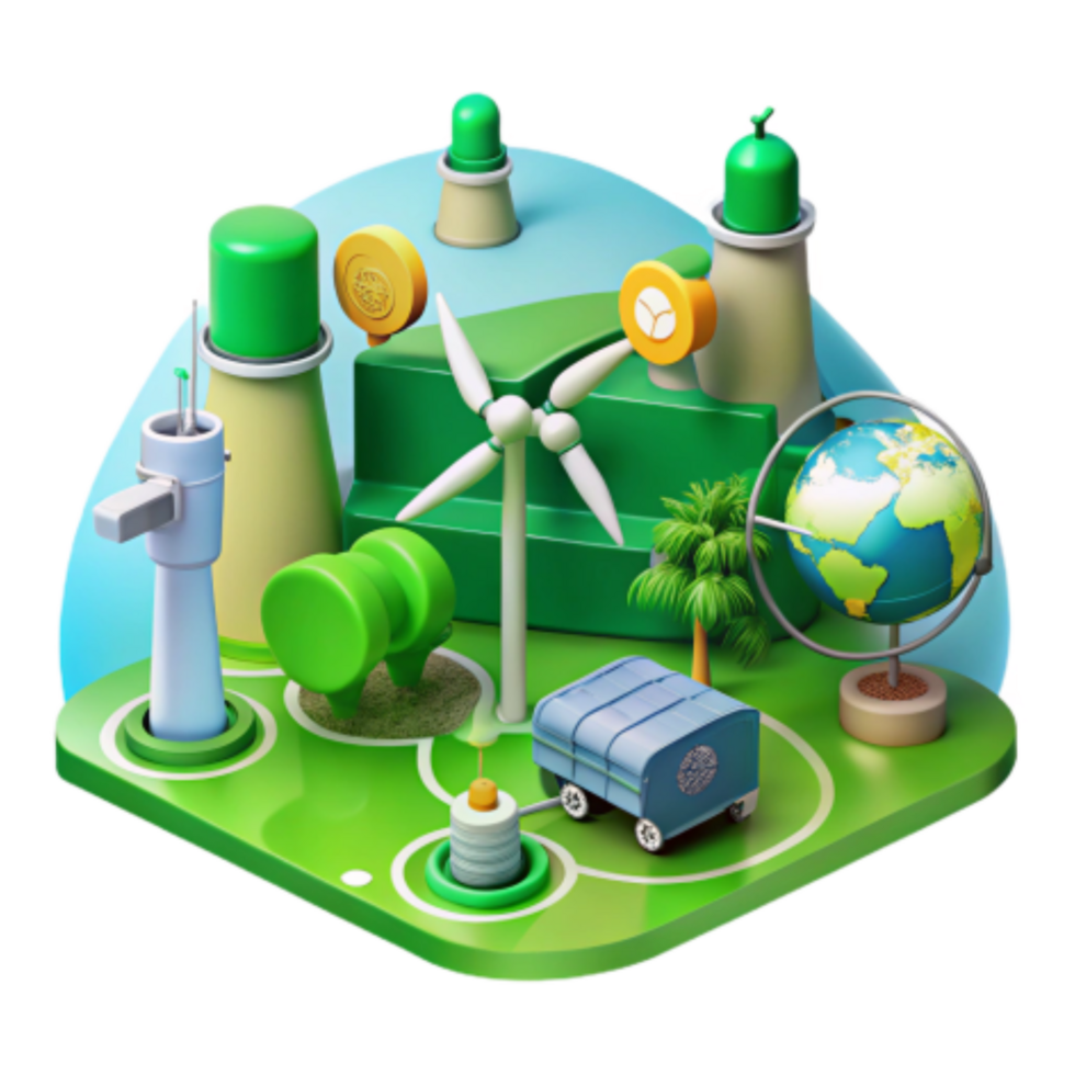dramatic creative Green Energy Solutions Wind, Nuclear Sustainable Future authentic png