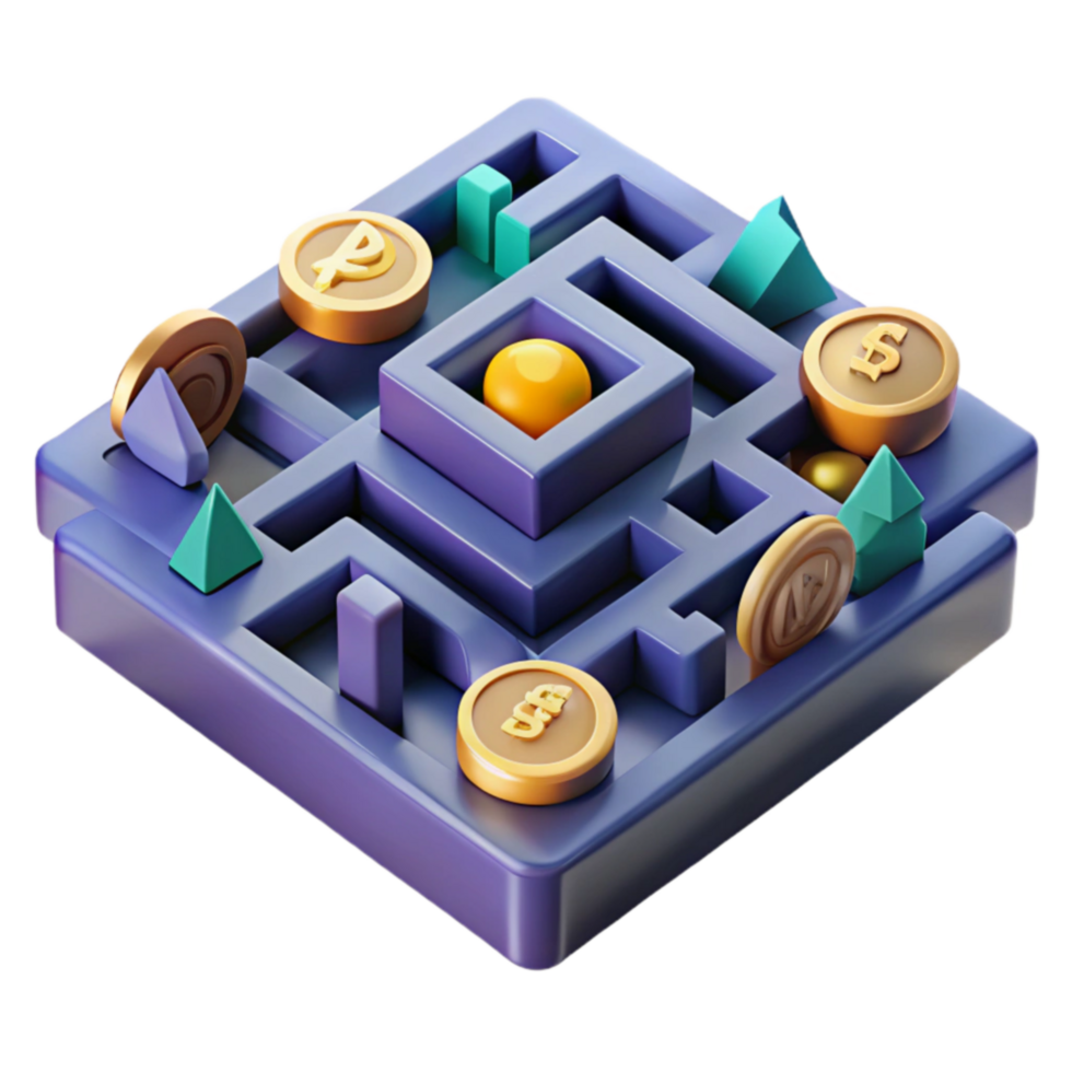 beautiful rustic Navigating the Maze of Currency A 3D Puzzle high resolution png