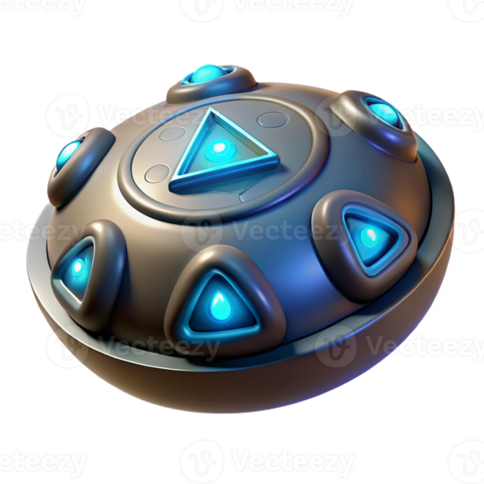 stunning classic Futuristic 3D Render of a Sci Fi Device high resolution png