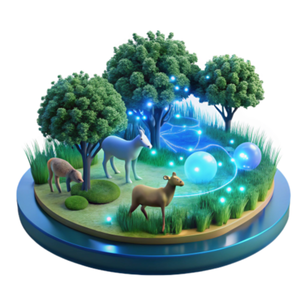 magnificent abstract Enchanted Forest Wildlife Habitat Visualization authentic png