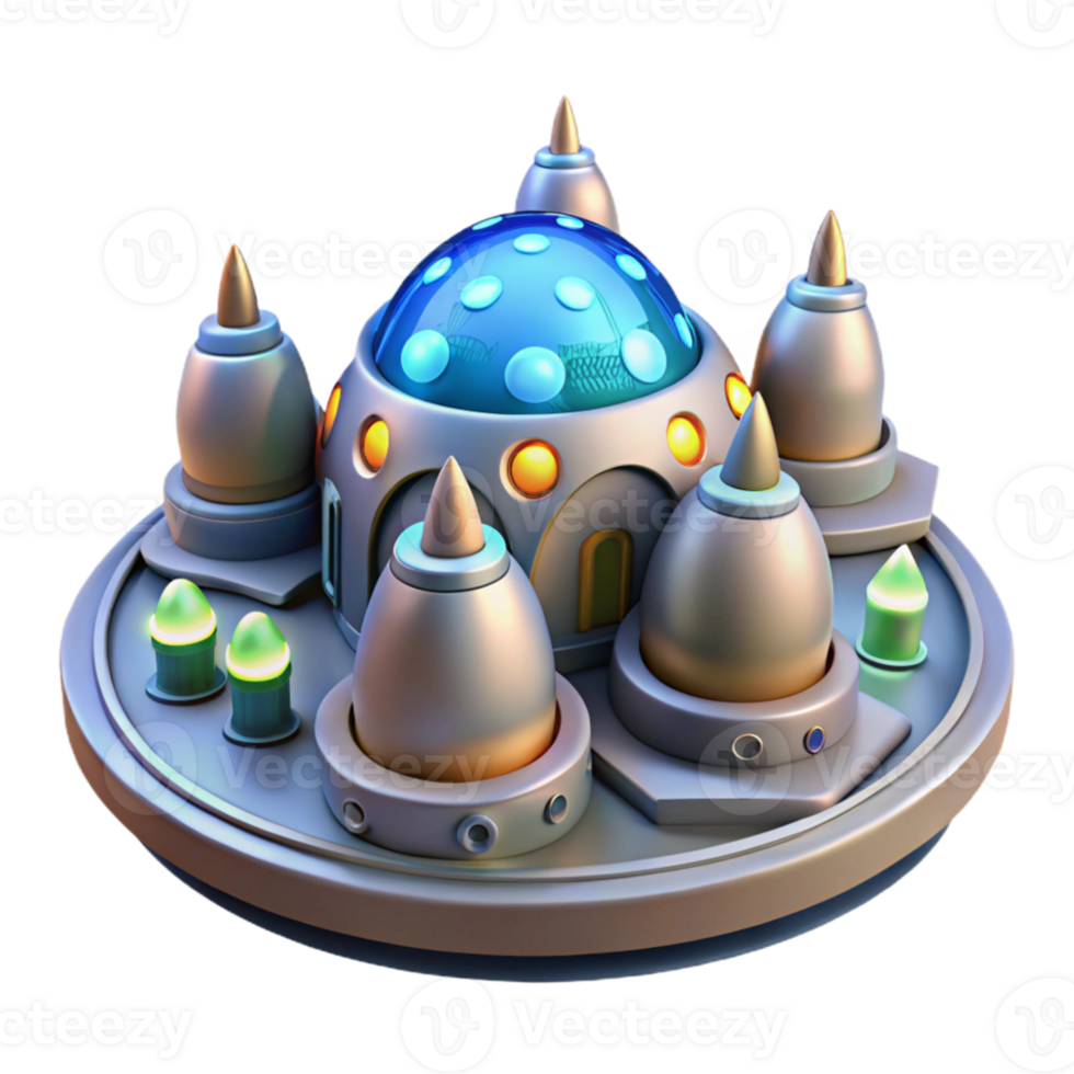 wonderful traditional Futuristic 3D Spaceship Illustration authentic png