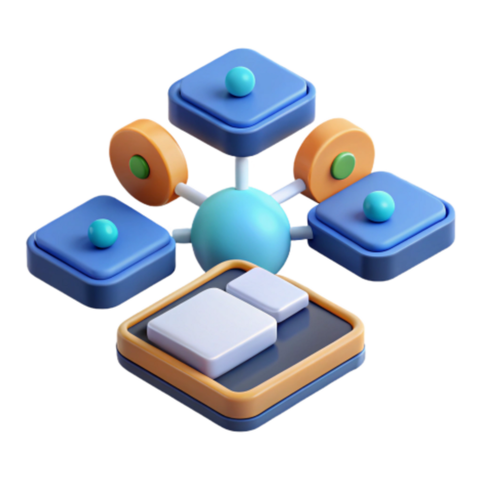 magnifico rustico in rete sistema interconnesso moduli e dati flusso premio png
