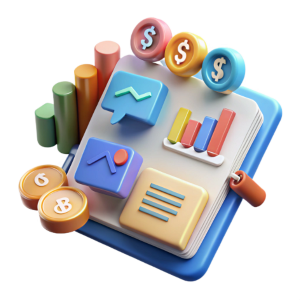vibrant contemporary Financial Dashboard Visualizing Data for Better Decisions detailed png