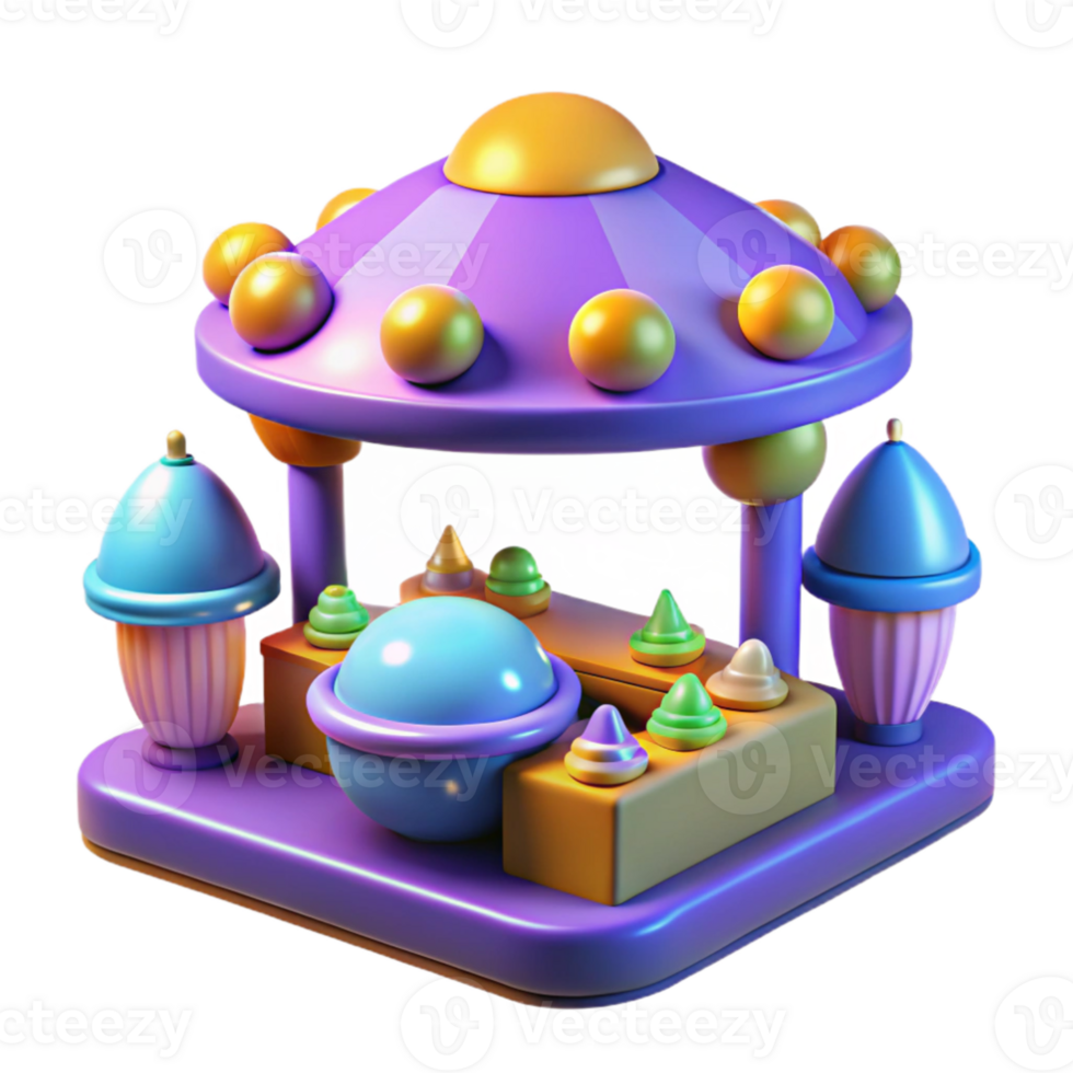 dramatic classic Whimsical 3D Candy Shop Illustration high quality png