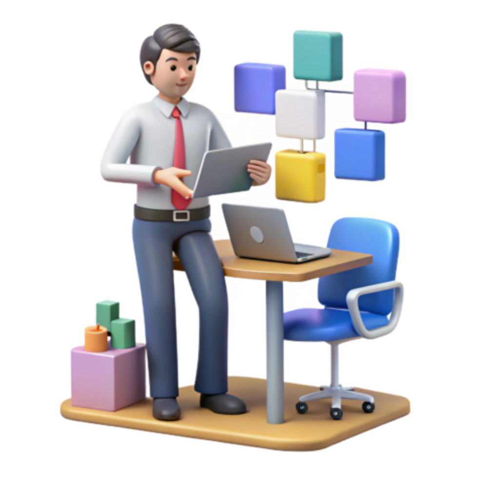 elegant contemporary Data Analyst at Work Analyzing Charts Improving Workflow high resolution png