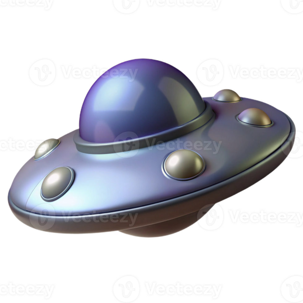 dramatic creative 3D Render of a Classic UFO Spaceship authentic png