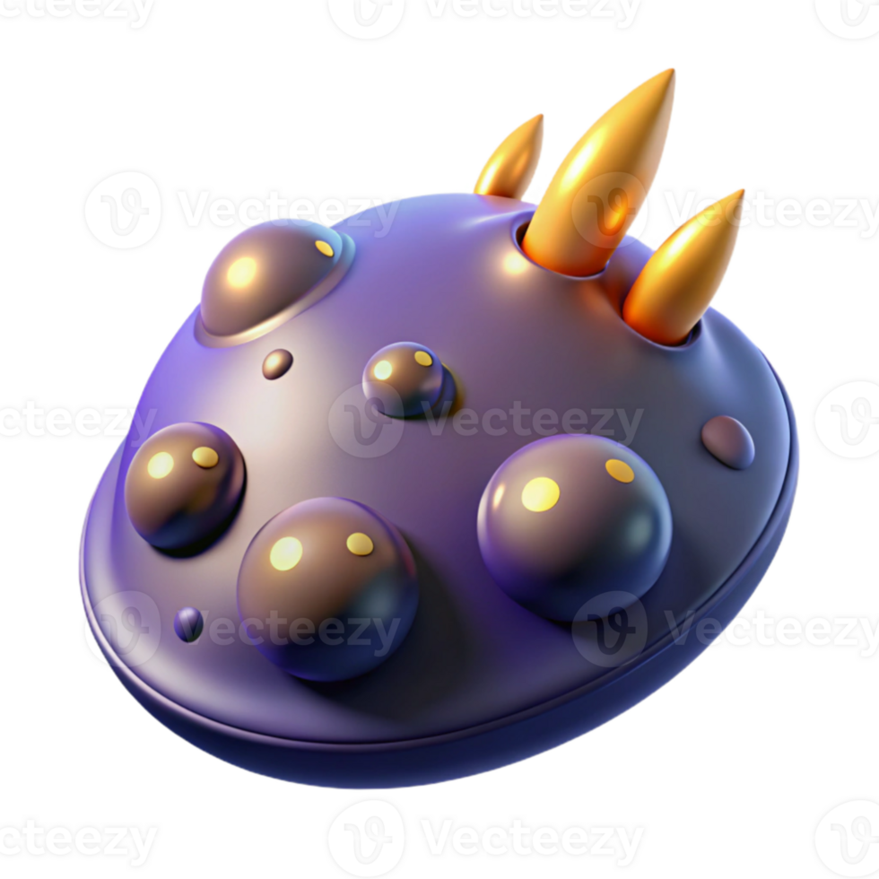 serene artistic 3D Render Purple Creature Illustration high quality png