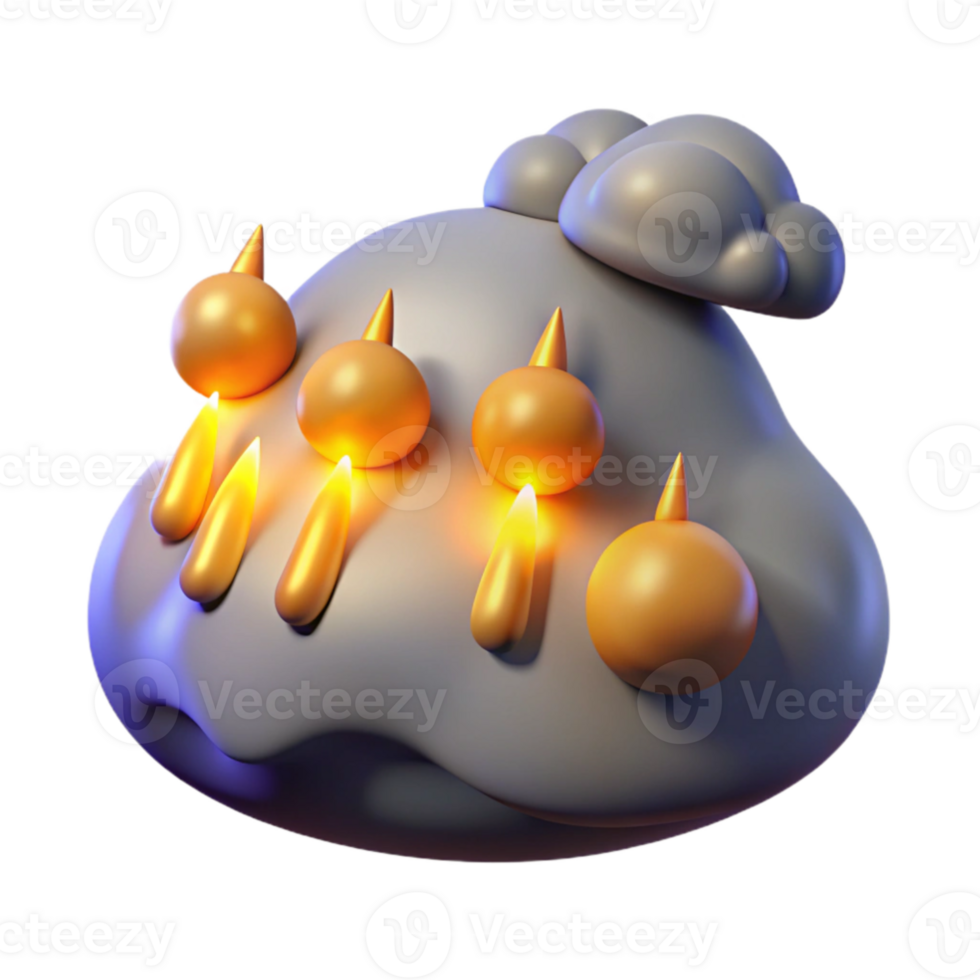 beautiful traditional 3D Render of a Cute Cloudy Creature original png