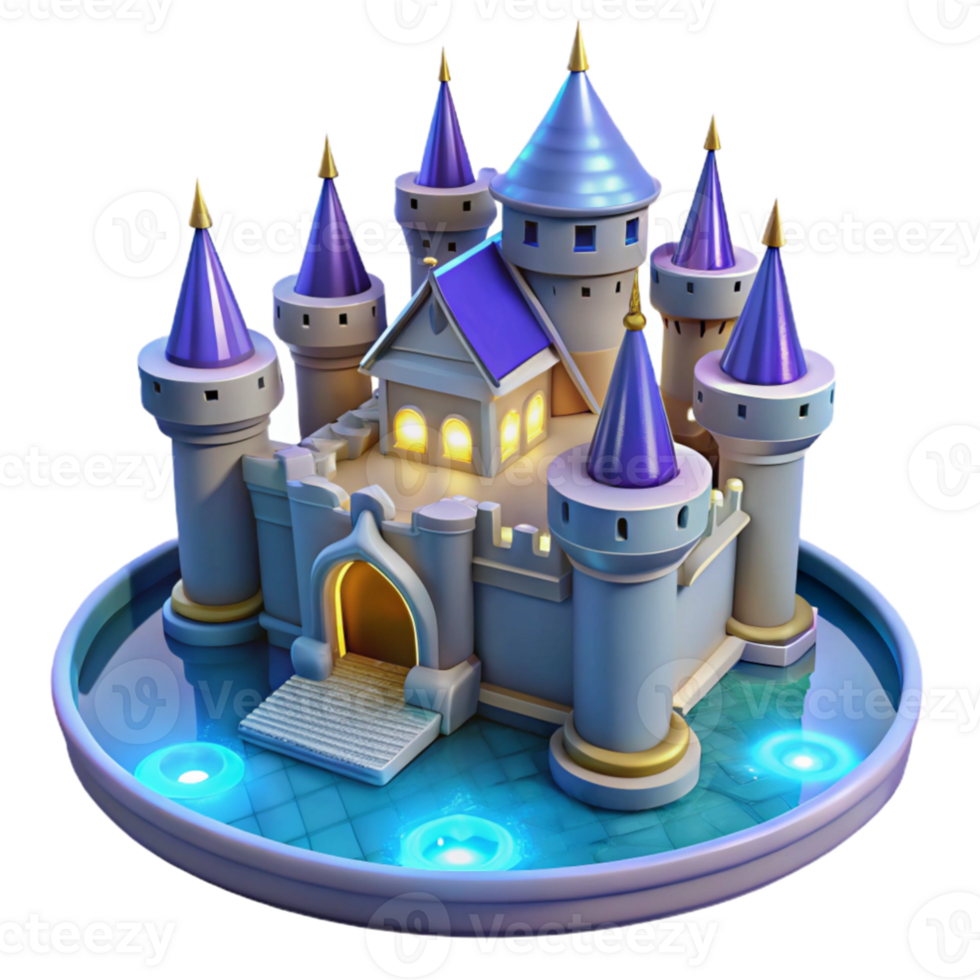 elegant classic Enchanted 3D Castle Illustration exclusive png