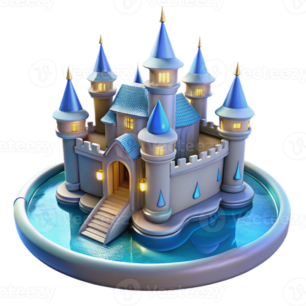 magnificent classic Enchanted 3D Castle Illustration premium png