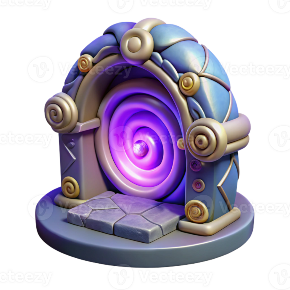 beautiful minimalist Magical Portal 3D Render detailed png
