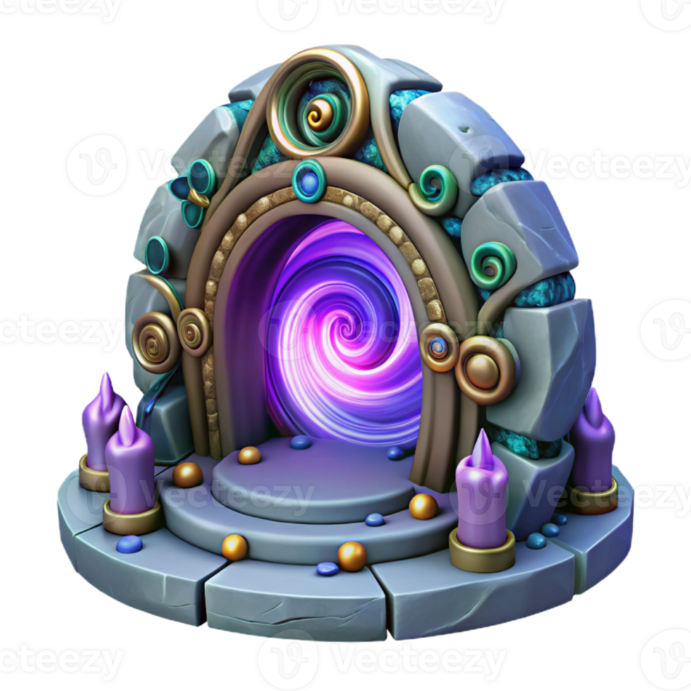 elegant classic Mystic Portal 3D Render detailed png