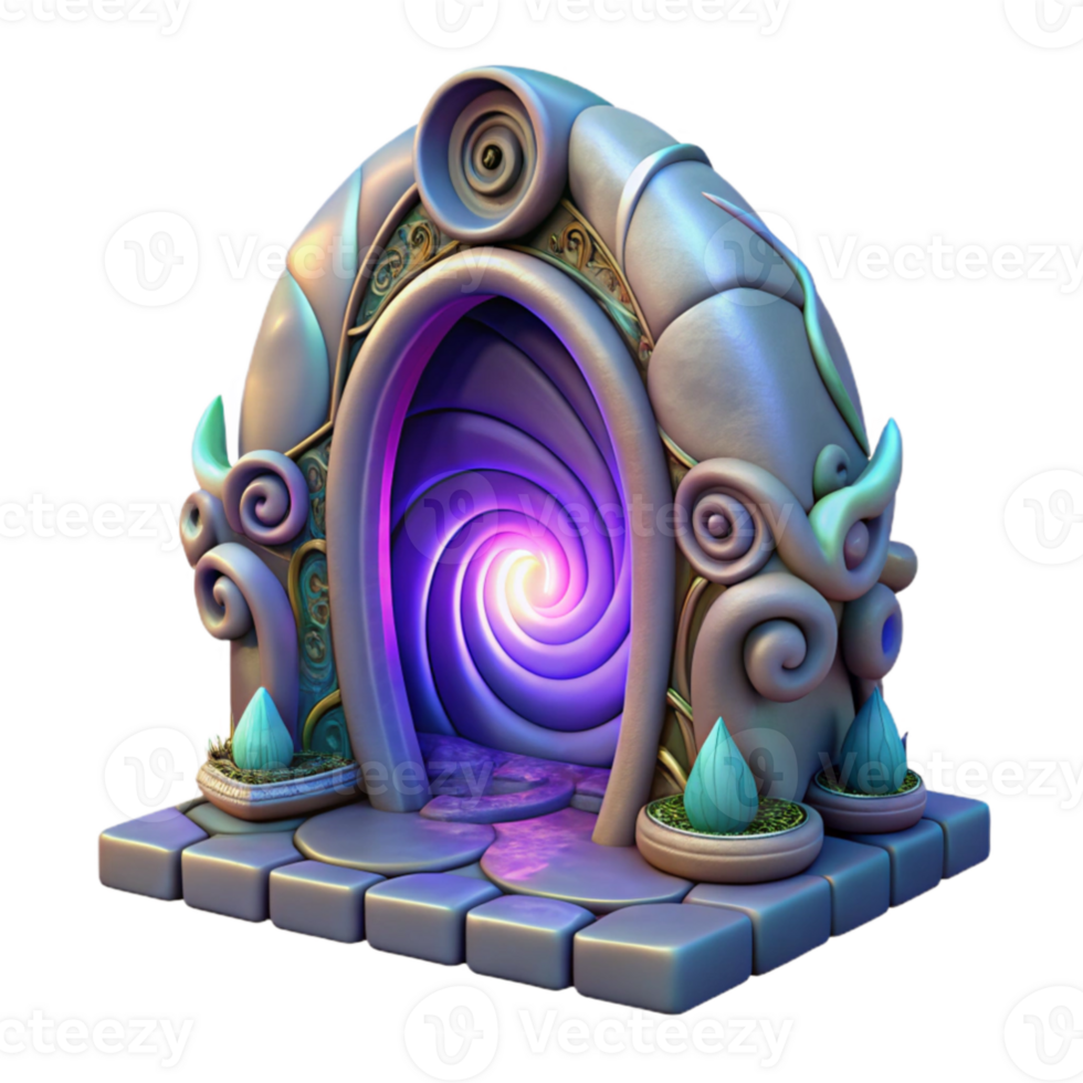 magnificent modern Fantasy Portal 3D Render genuine png