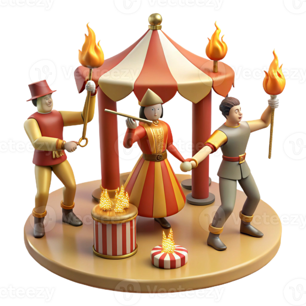 dramatic vintage 3D Festive Fairytale Scene Illustration exclusive png