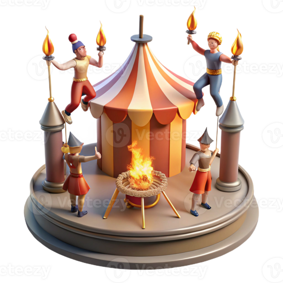 impressive minimalist 3D Carnival Illustration Festive Fun original png