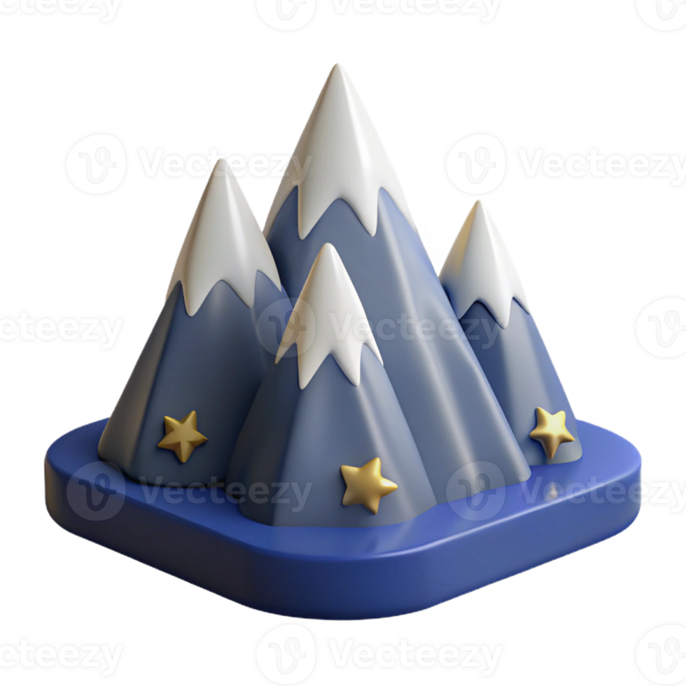 dramatic abstract 3D Cartoon Mountain Illustration genuine png