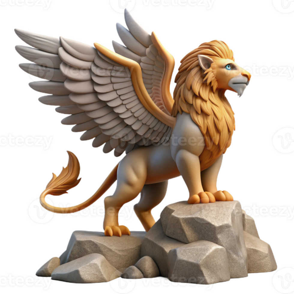 stunning rustic Majestic Griffin 3D Render genuine png