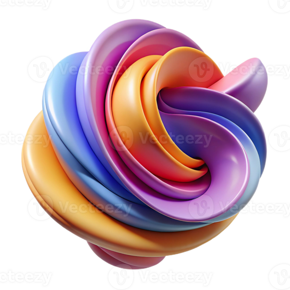 magnificent artistic Abstract 3D Colorful Swirls exclusive png