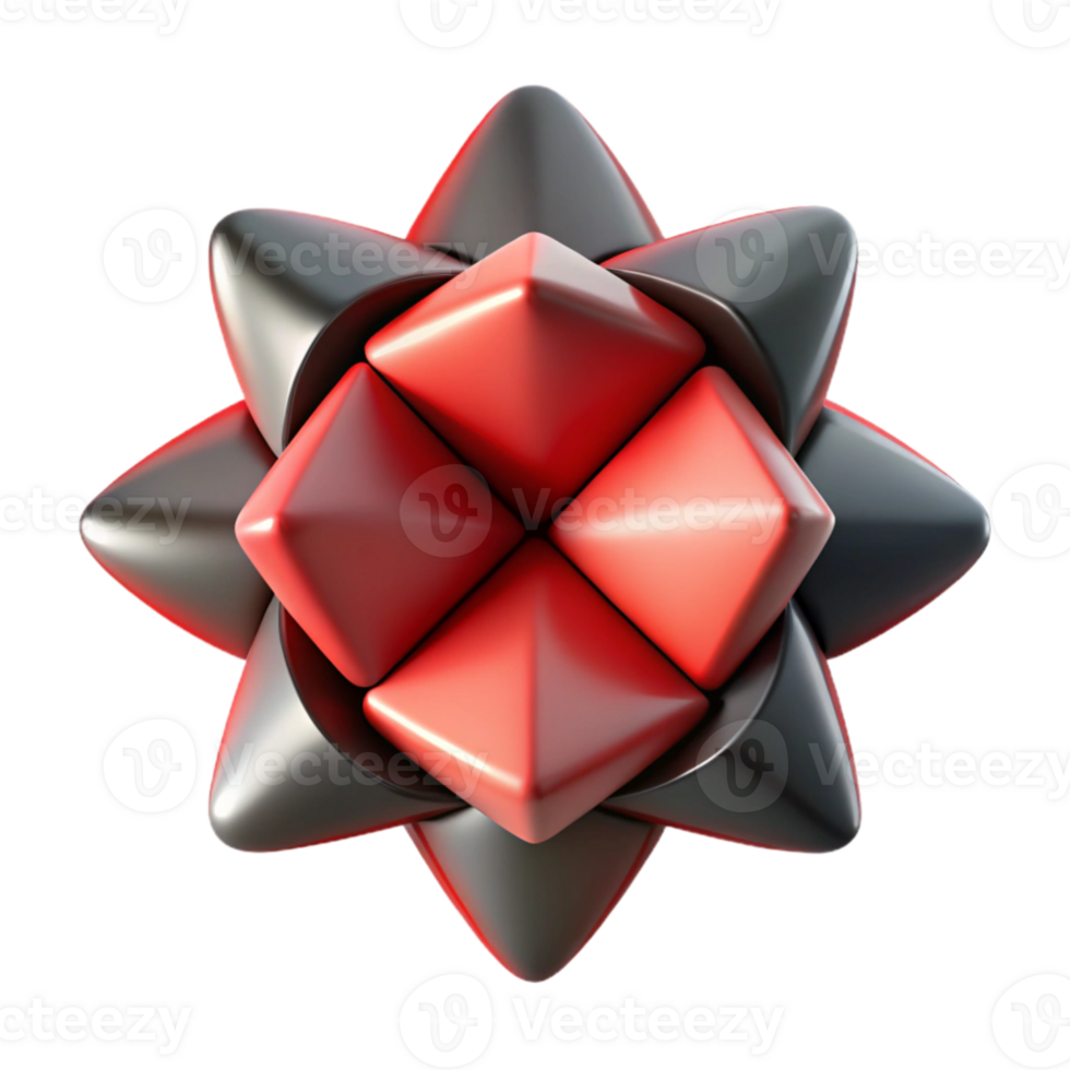 dramatic modern Red and Black 3D Geometric Abstract Background 4K png