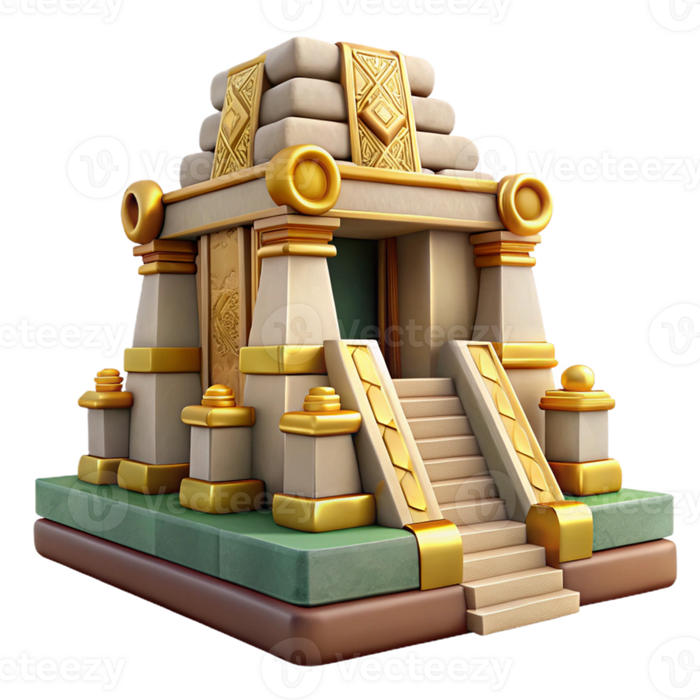 dramatic modern Ancient Temple 3D Model original png