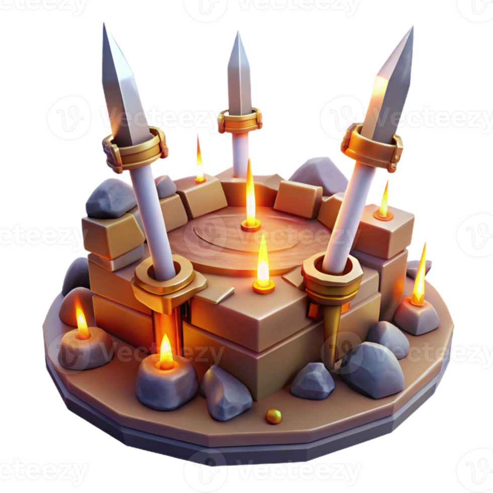 elegant contemporary Fantasy 3D Render of a Ritual Altar exclusive png