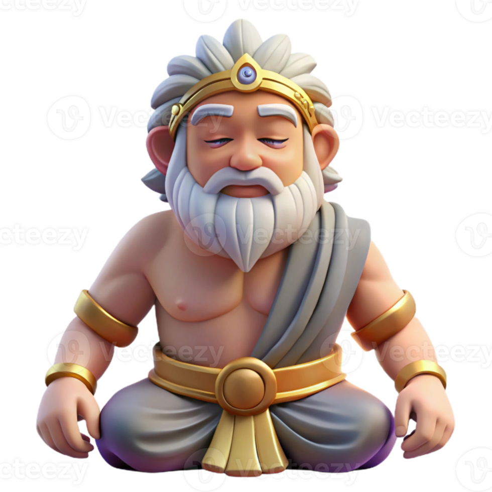 serene classic 3D Render of a Serene God 4K png