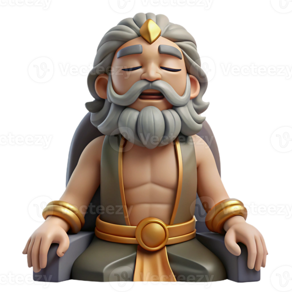 elegant creative 3D Render of a Meditating God genuine png
