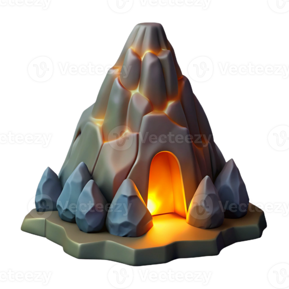 stunning classic Glowing Cave 3D Render 4K png