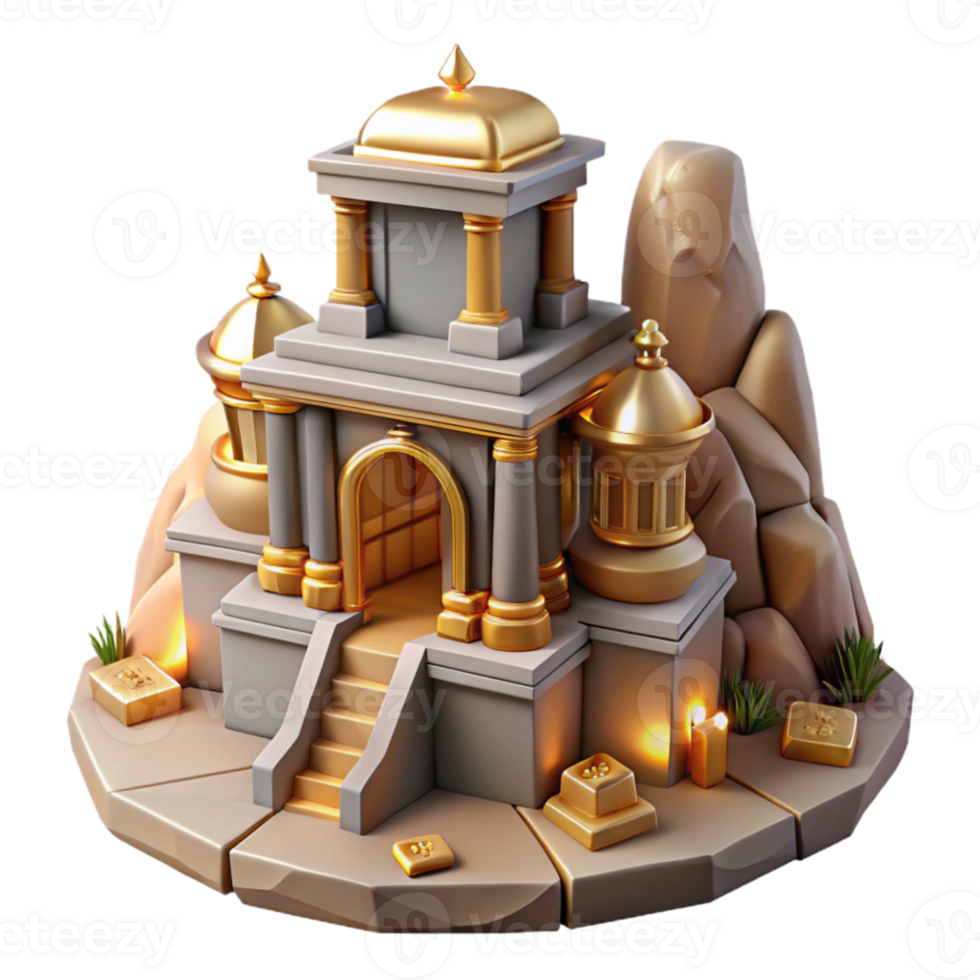 beautiful classic Golden Temple 3D Model exclusive png