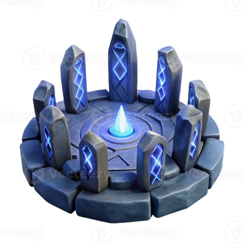 extraordinary rustic Mystic Stone Circle 3D Render detailed png