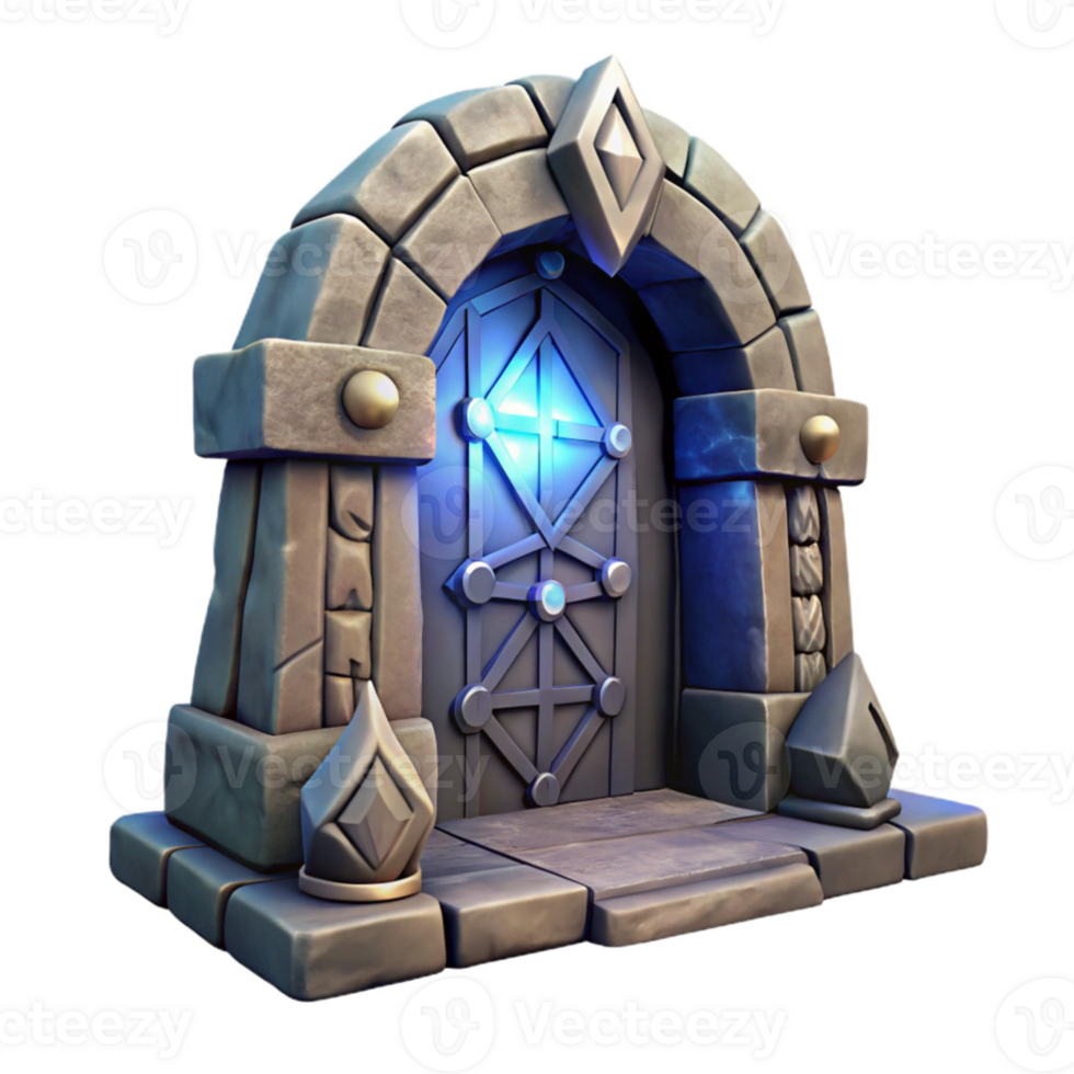 impressive rustic Glowing Portal 3D Render genuine png