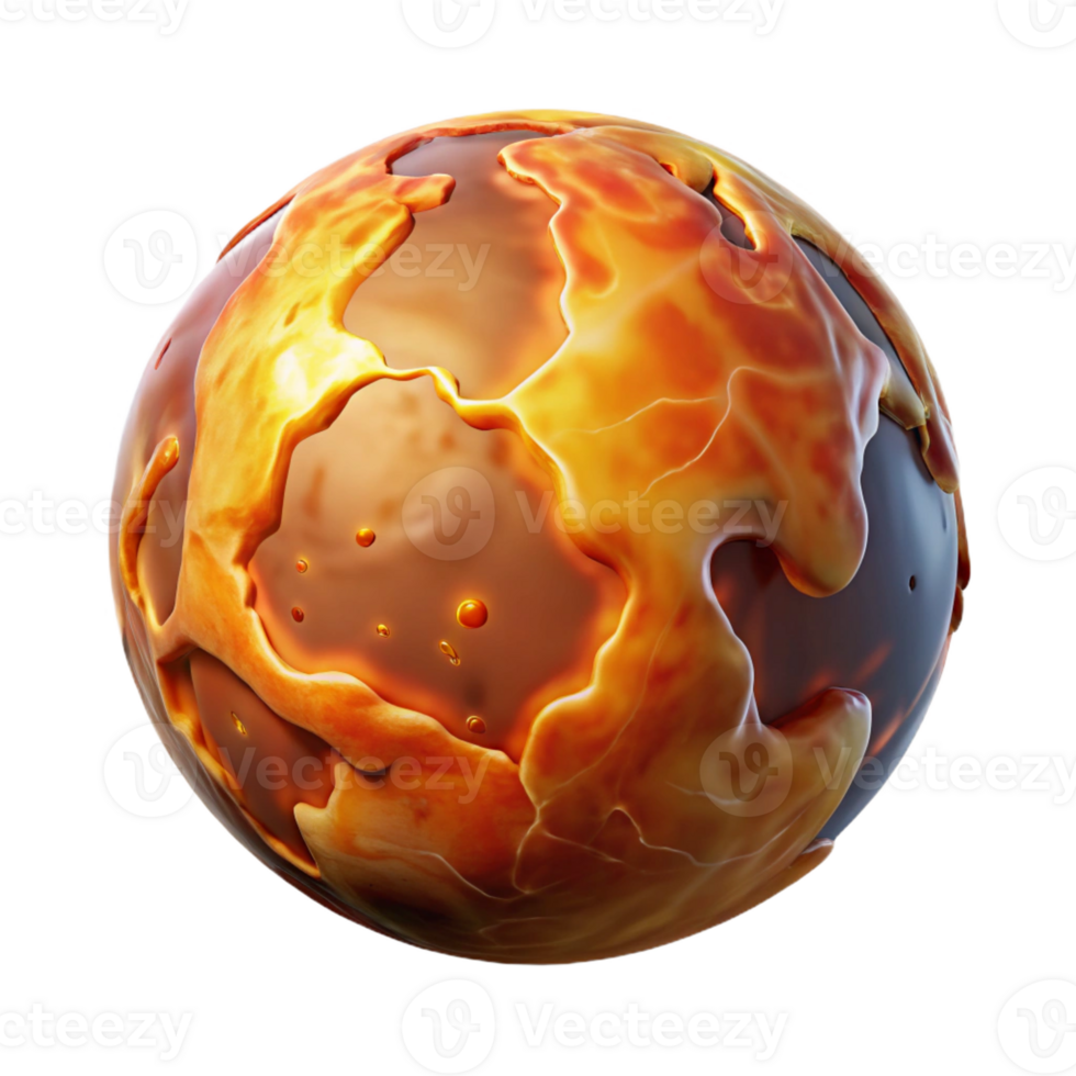 serene contemporary Molten Globe 3D Render genuine png