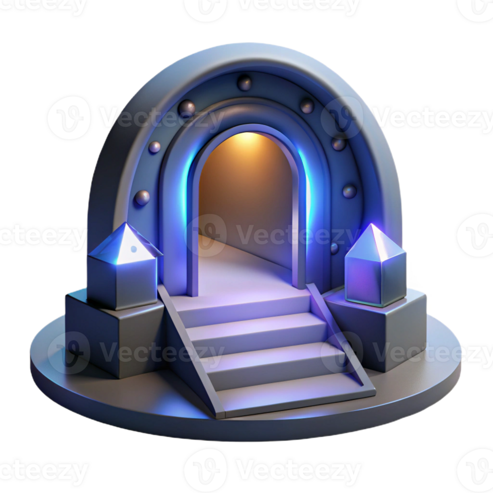 wonderful rustic 3D Render Archway Entrance Illustration high quality png