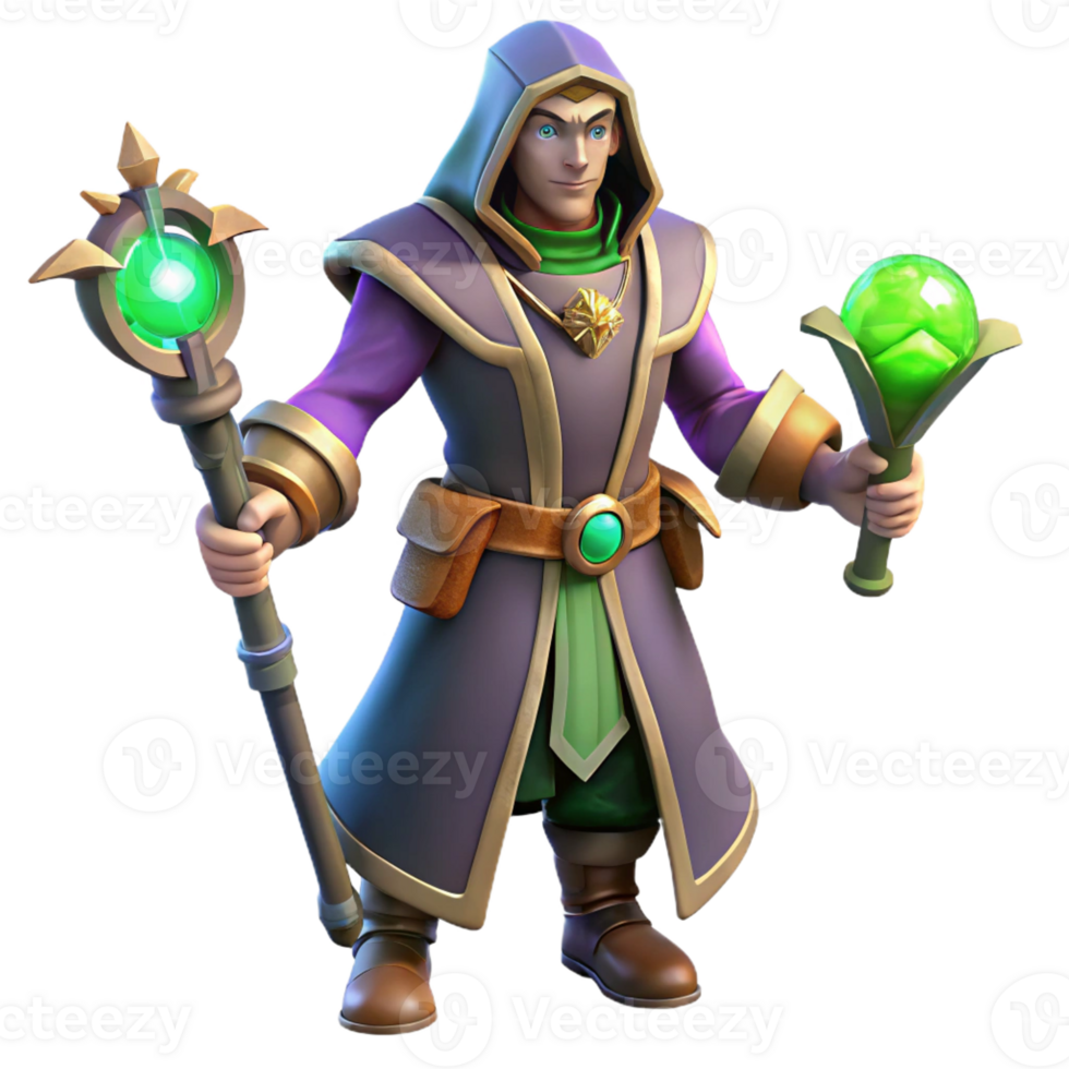 extraordinary abstract Fantasy Wizard 3D Render professional png