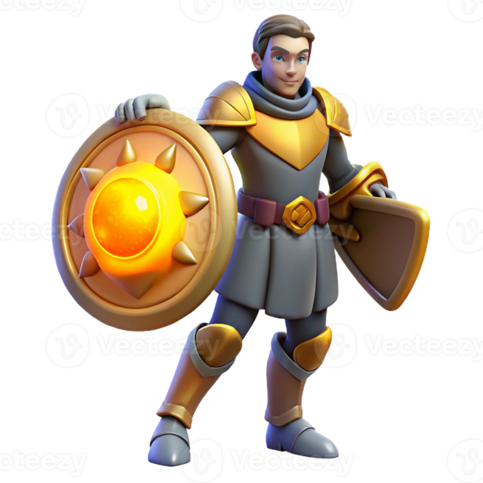 dramatic artistic 3D Render Sun Knight Illustration authentic png