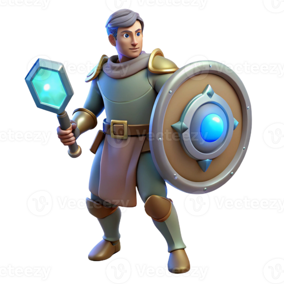 wonderful contemporary Fantasy 3D Render of a Brave Knight genuine png