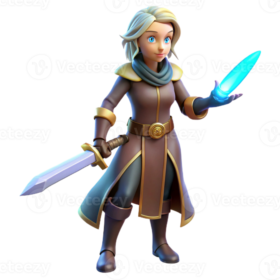 extraordinary modern 3D Render of Female Fantasy Warrior original png