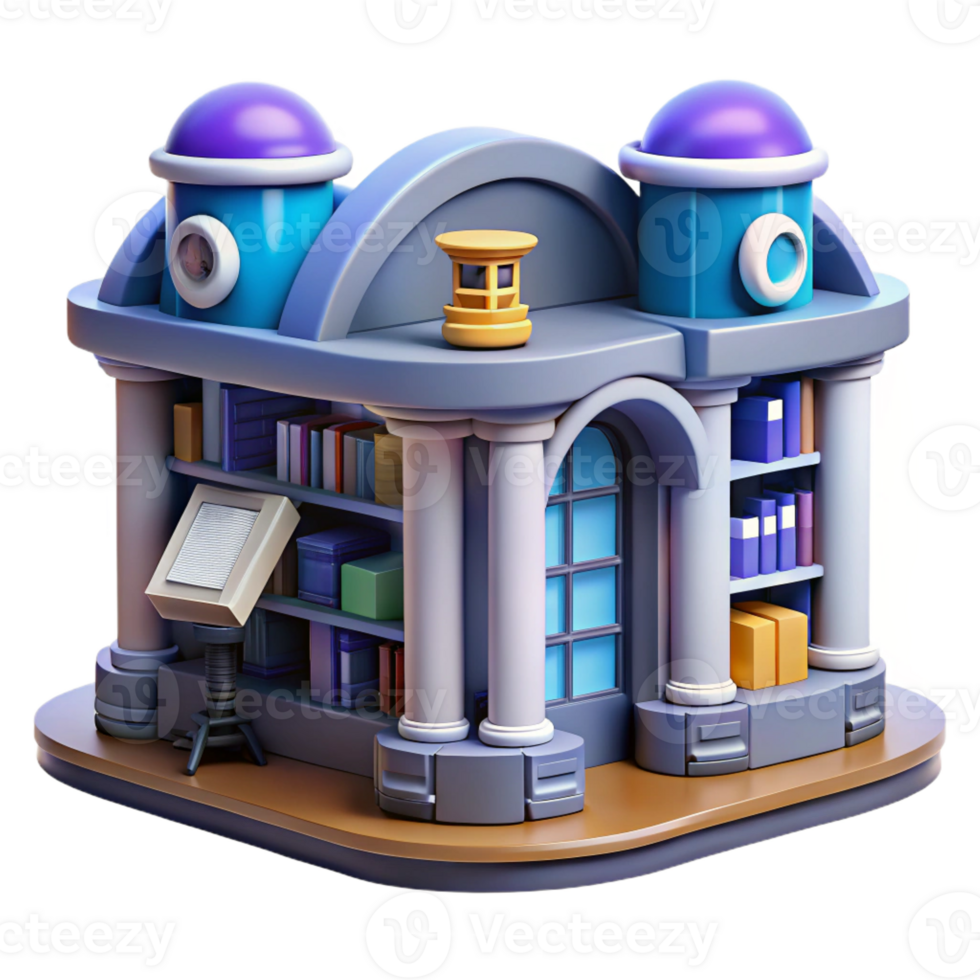extraordinary minimalist 3D Model Library Building Illustration genuine png