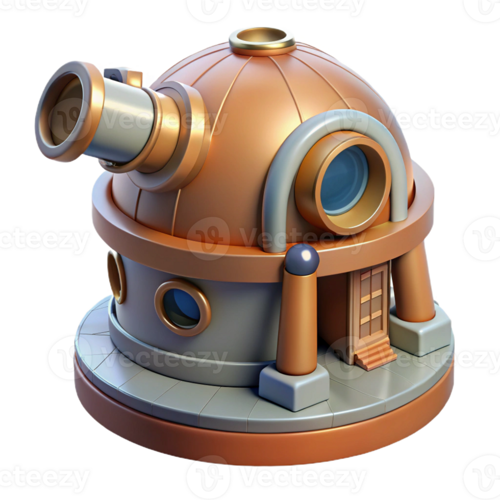 wonderful modern 3D Render Observatory Building 4K png