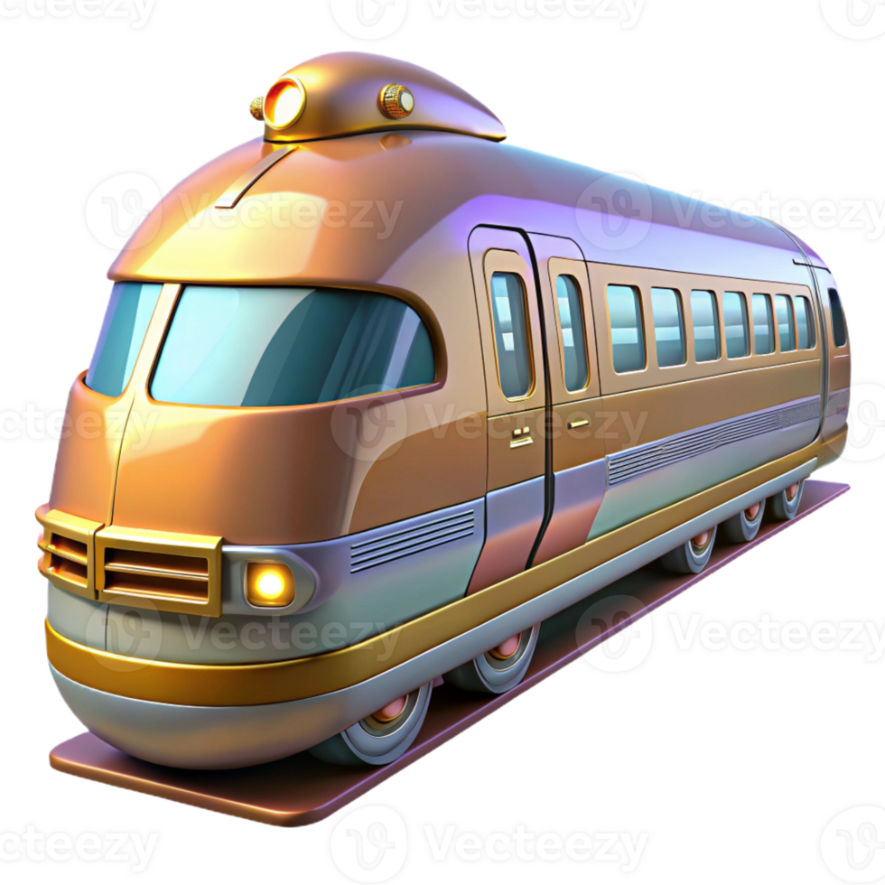 dramatic rustic Retro Futuristic Train 3D Render premium png