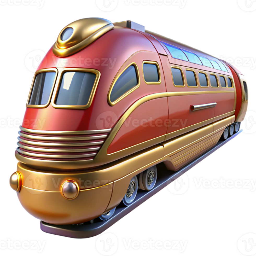 stunning rustic Retro Futuristic Train 3D Render authentic png