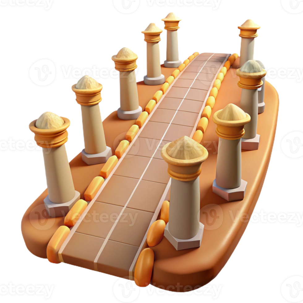 stunning creative 3D Render of a Pathway with Pillars professional png