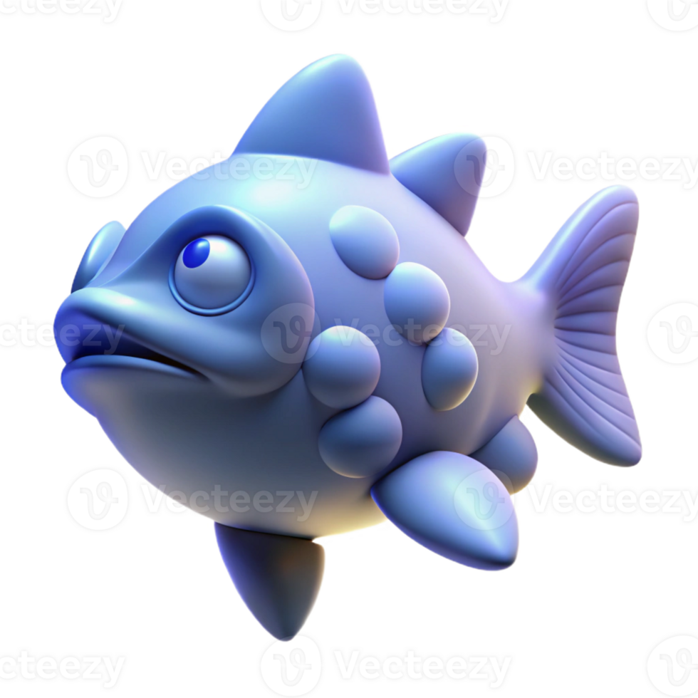 magnificent abstract 3D Cartoon Fish Illustration high resolution png