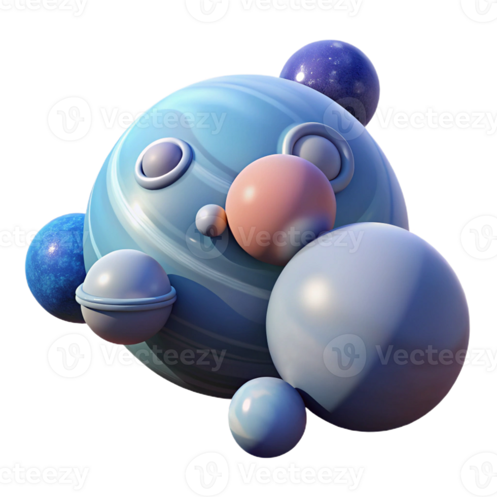 serene contemporary Abstract 3D Render Pastel Spheres premium png